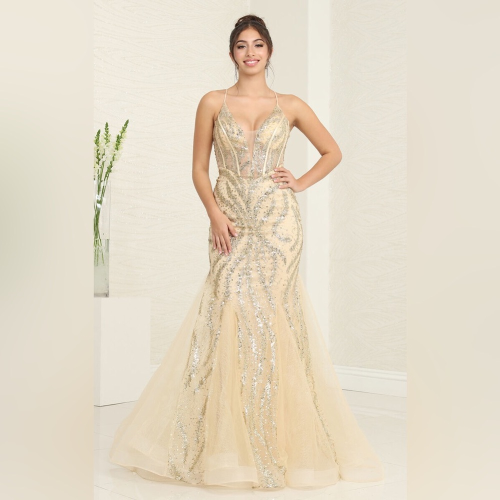 Royal Queen Collection Gold Prom Dress - Picture 2 of 8